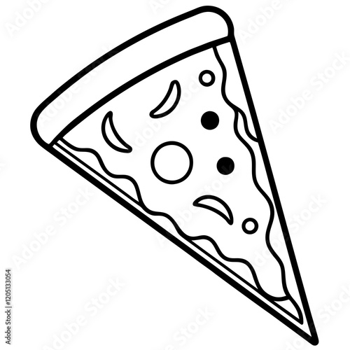 Artistic Pizza Slice Linework