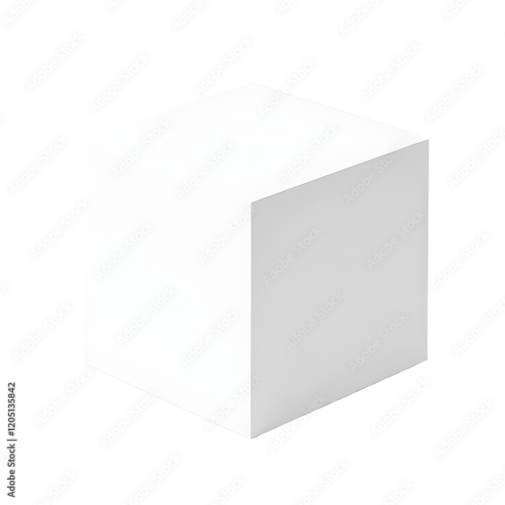 White square box. High resolution isolated white