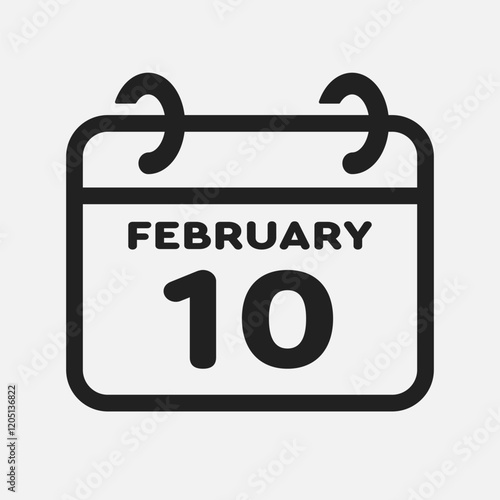 Icon page calendar day - 10 February