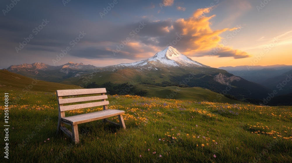 Majestic peaks and vibrant wildflowers create a breathtaking highland retreat Majestic peaks and vibrant wildflowers create a breathtaking highland retreat