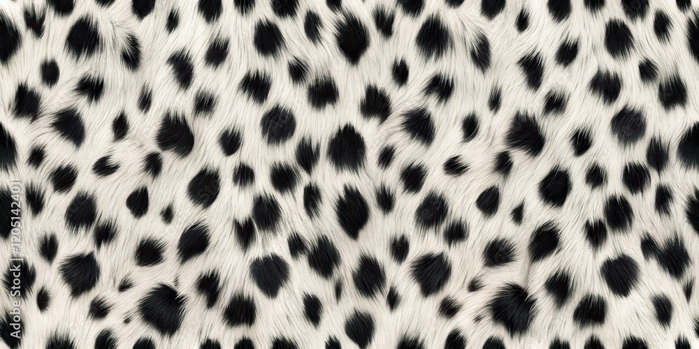 High-quality image of a seamless Dalmatian fur pattern in a modern and sleek design, seamless pattern