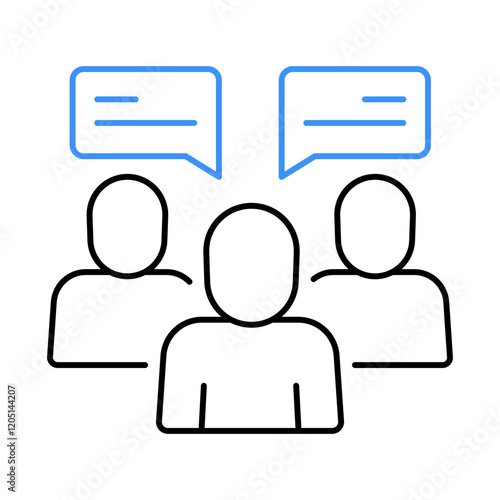 Daily Standup – Group with Speech Bubbles Representing Agile Team Synchronization