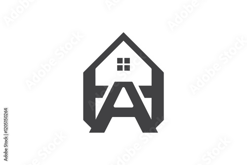 Minimalist Geometric Letter A House Logo Design Template