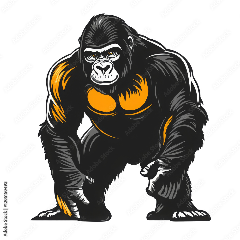 Big gorilla looking isolated on white Big gorilla looking isolated on white