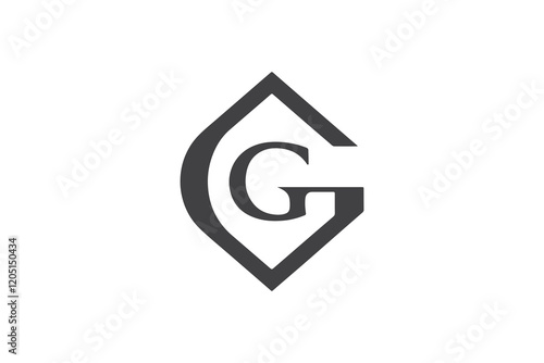 Minimalist Geometric Letter G House Logo Design Template