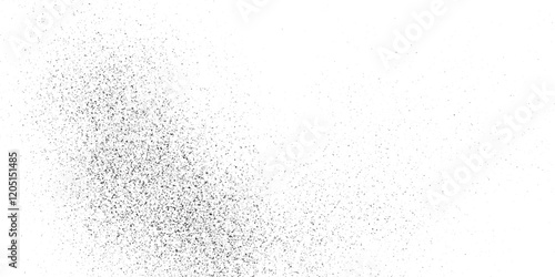 Abstract texture dust particle and dust grain on white background. dirt overlay or screen effect use for grunge and vintage image style. Vector black scratches texture on old damage dirty grainy and s