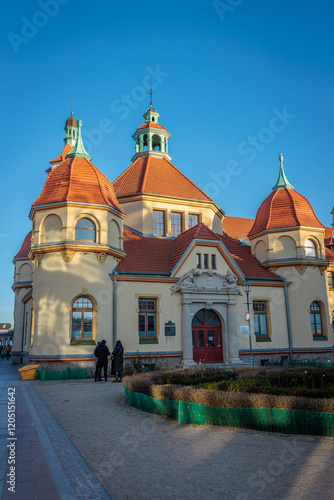 Sopot, Poland - December 25 2024 "Winter walk on pier in Sopot"