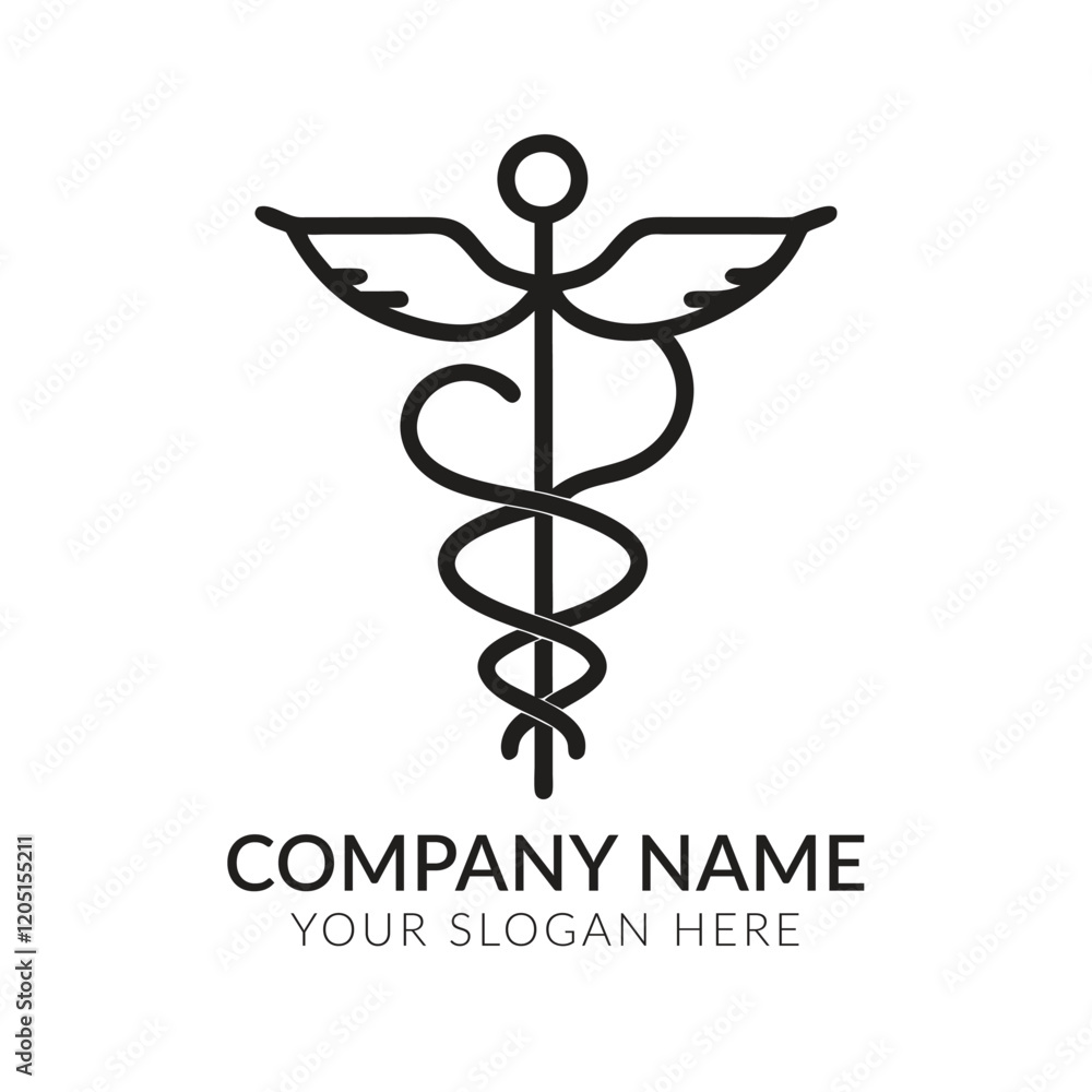 Caduceus Medical Snake Logo