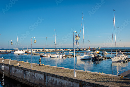 Sopot, Poland - December 25 2024 "Winter walk on pier in Sopot"