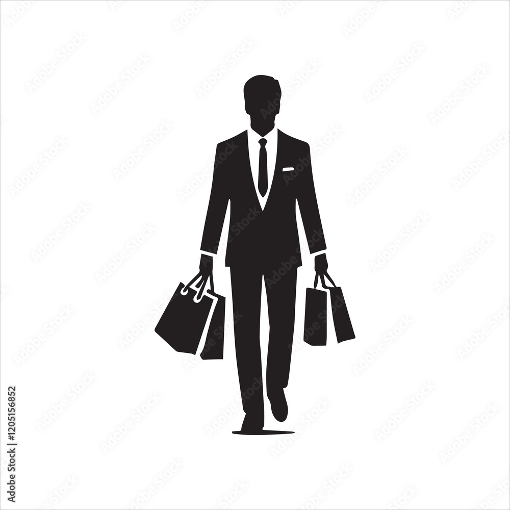 silhouette of a woman with bags silhouette of a woman with bags