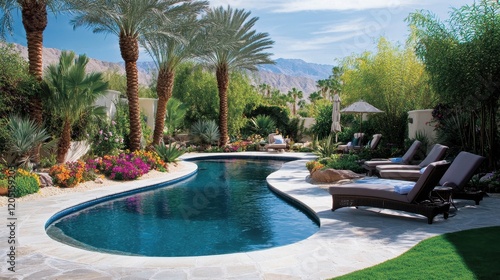 Wallpaper Mural A pool with a lot of plants and trees surrounding it Torontodigital.ca