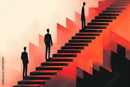 Three Businessmen Ascend a ...