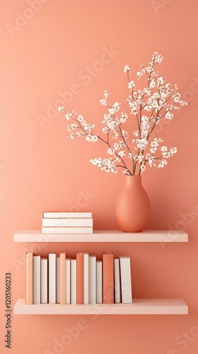3D Illustration of Bookshel...