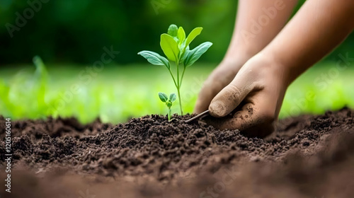 Hands Planting a Young Seed...