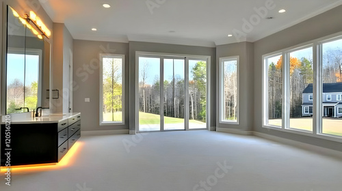 Modern Empty Room with Larg...
