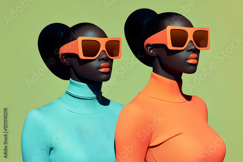 Two Fashionable Figures Wea...