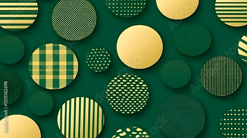 Green and Gold Patterned Ci...