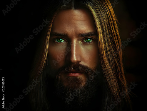 Portrait of a Man with Long...