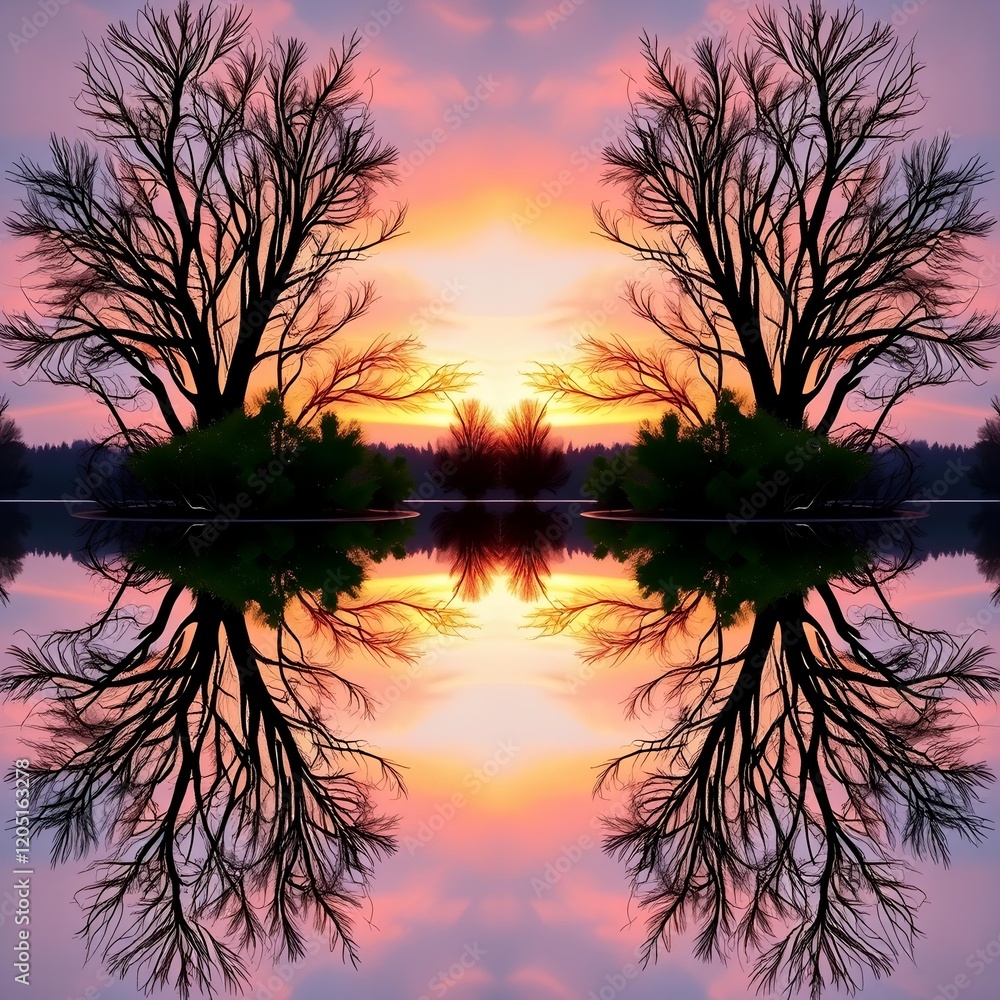 Fototapeta premium sunset reflections on the river