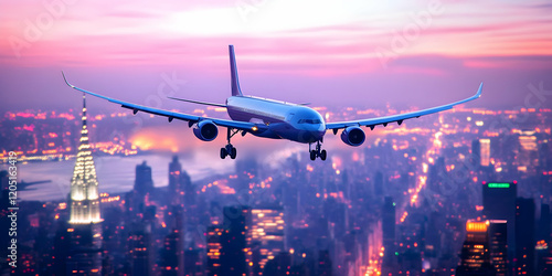 Airplane Descends Towards I...