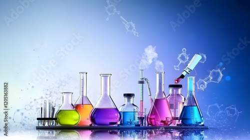 Laboratory Glassware Filled...