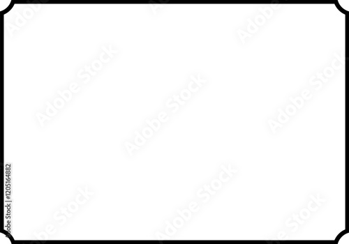 Simple corner border frame. elegant ornament decorative page frame.  simple square frame with rounded cutout in the corner.