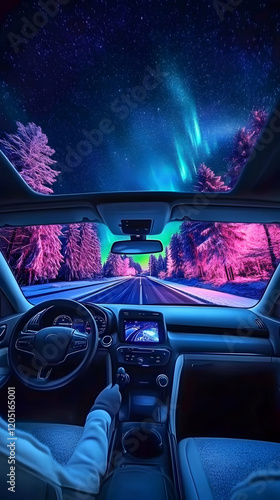 Driving Under the Aurora Bo...