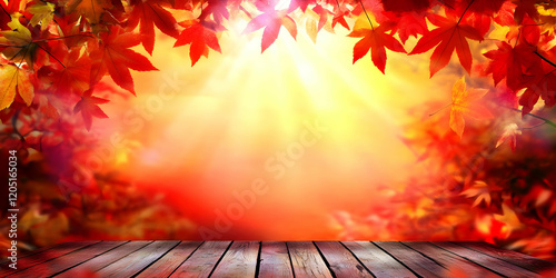Autumn Background with Red ...