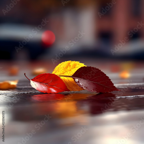 Three Colorful Autumn Leave...