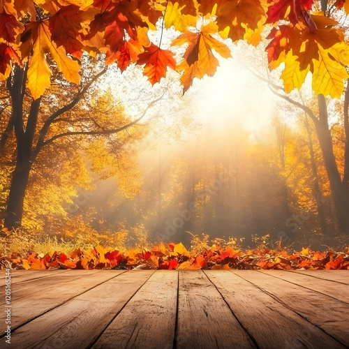 Autumn forest landscape cre...