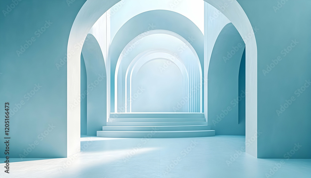 Futuristic geometric backdrop in soft blue and white tones, perfect for modern presentations AI Generated Futuristic geometric backdrop in soft blue and white tones, perfect for modern presentations AI Generated
