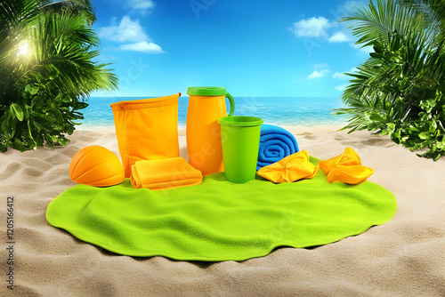 Colorful Beach Essentials A...
