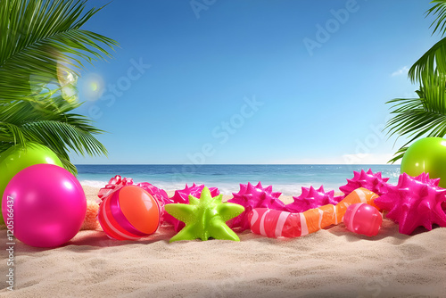 Colorful Beach Toys Scatter...