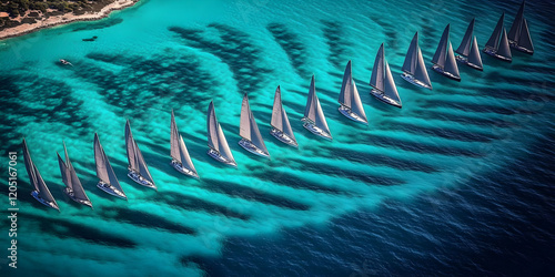 Sailboats race across the v...