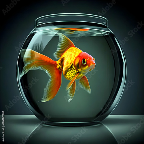 Goldfish Swims Gracefully i...