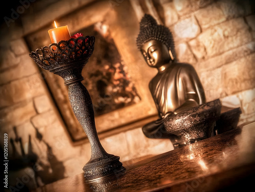 Candlelit Still Life with F...