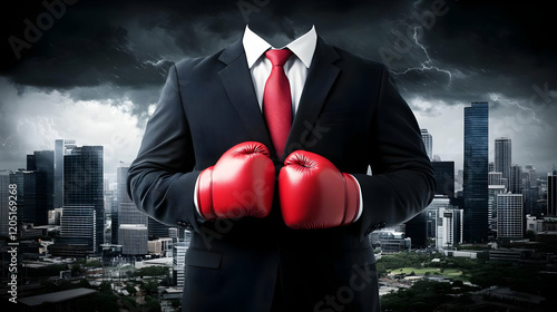Businessman in Suit and Red...