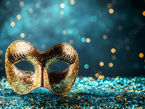Gold Glitter Mask Rests Ele...