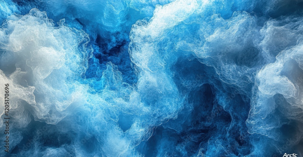 Obraz premium Abstract blue ice texture with visible crystalline patterns for modern design themes.