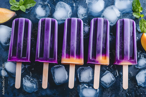 Five Purple and Orange Ice ...
