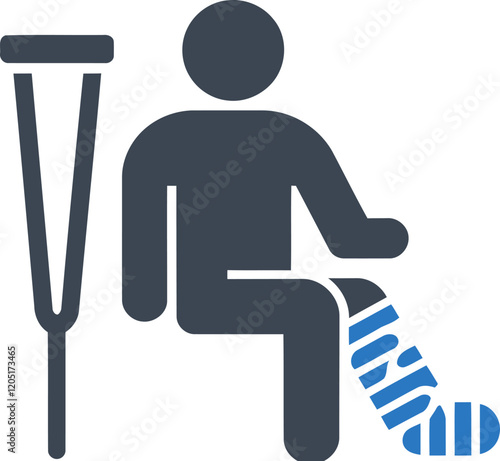Crutches Injury Support Icon