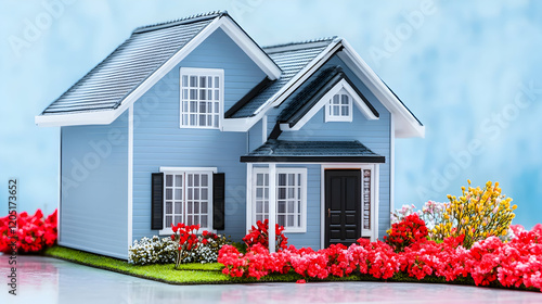 Charming Blue Miniature Hou...