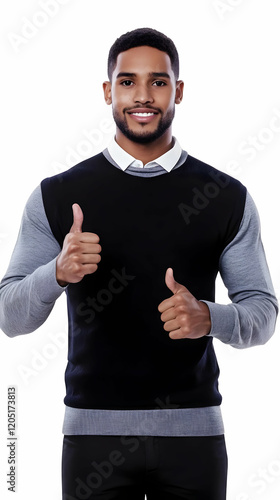 Confident Man Gives Two Thu...