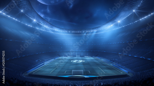 Excitement builds as the champions league final prepares for kickoff in the stadium. Generative AI
