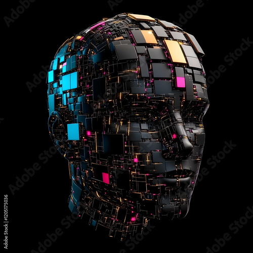 3D Rendered Robotic Head Co...