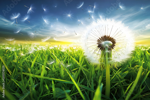 Dandelion releases seeds in...