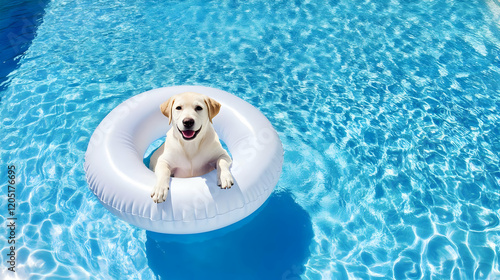 A Dog Enjoys Swimming in a ...