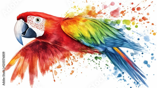 Vibrant Scarlet Macaw Soars...