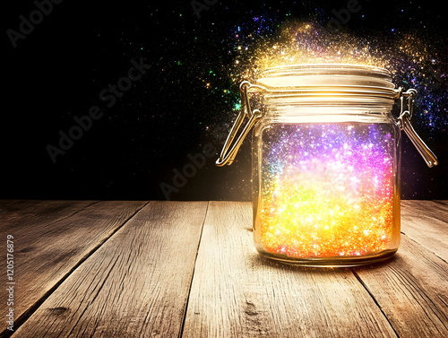 Glowing Magical Jar Emits C...