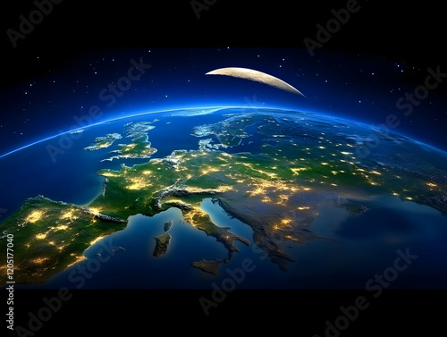 Europe at Night Seen from S...